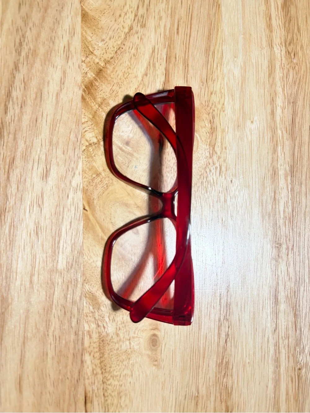 Cherry Red Glossy Translucent Cat Eye Fashion Glasses